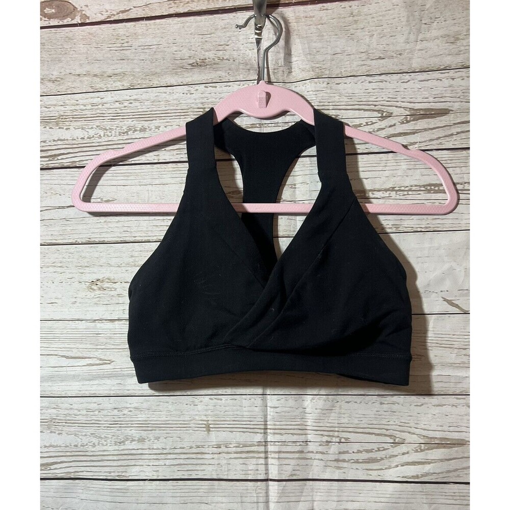 Lululemon black sports bra Sheer Racer back Crisscross Front Mesh